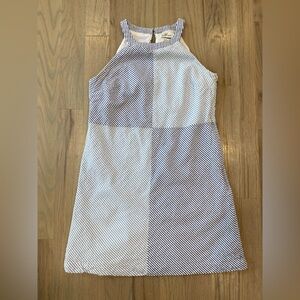 Vineyard Vines Women’s Seersucker Blue Block Square Dress—Size S